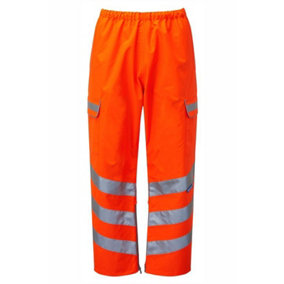 PULSAR High Visibility Rail Spec Over Trousers - Orange - XL - To fit 33 Inside Leg