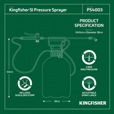 Pump Action Garden Pressure Sprayer - Adjustable Sprayer with carry strap