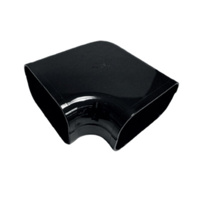 Pump House Trunking Flat Bend 90 Degree Black 140mm TR-FB-140-B