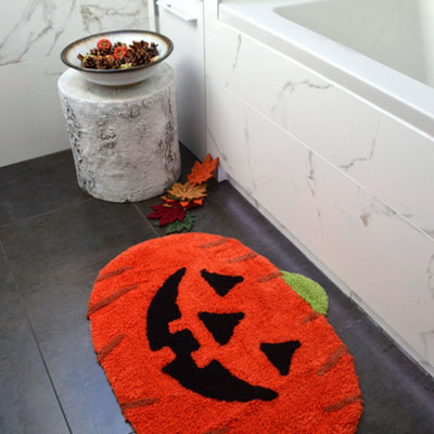 Pumpkin Shaped Bath Mat Rug - Halloween Home Decoration