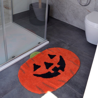 Pumpkin Shaped Bath Mat Rug - Halloween Home Decoration - 3