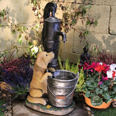 Dog garden water fountain best sale