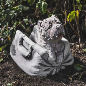 Puppy in Bag Stone Garden Planter