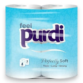 Purdi 2-Ply Luxury 200 Sheet Toilet Roll Case of 40