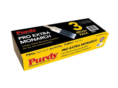 Purdy Pro Extra Monarch Paint Brush Box Set 1", 1.5" & 2" DIY at B&Q