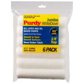 Purdy - White Dove Jumbo Mini Roller Sleeve 6.5" x 3/8" - 6 Pk