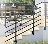 Pure black banister kit 1.5m wall mounted