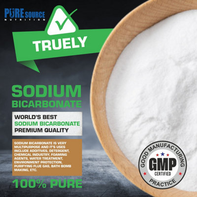Pure Source Nutrition Baking Soda 2.5KG Bucket Multi Purpose Household Cleaner Sodium Bicarbonate of Soda