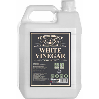 Pure Source Nutrition Eco White Vinegar Cleaning Unscented 5 Litres - All Natural Multi-Surface & Multi-Purpose Cleaner, Limescale