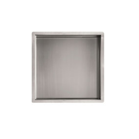 Pure Stainless Steel Wet Room Shower Niche Recessed Storage Shelf - 300x300mm