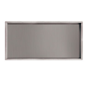 Pure Stainless Steel Wet Room Shower Niche Recessed Storage Shelf - 300x600mm