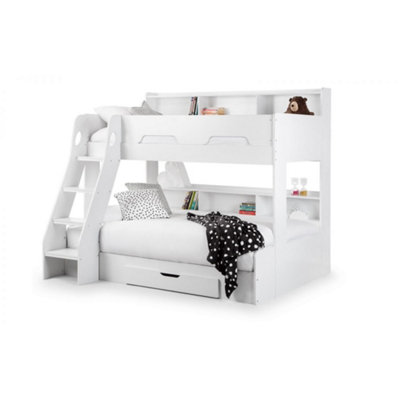 Pure White Triple Sleeper Book Case Bunk Bed 3ft (90cm)