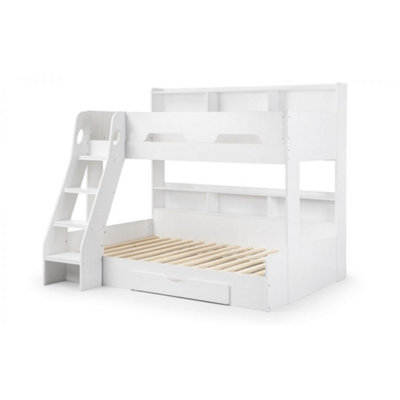 Pure White Triple Sleeper Book Case Bunk Bed 3ft (90cm)