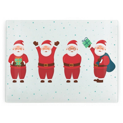 Purely Home Christmas Large Worktop Protector- Novelty Santas Kitchen Gift Cutting Board