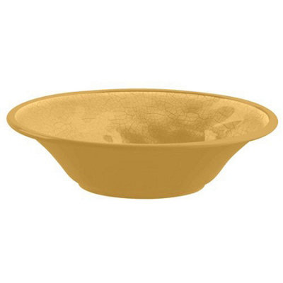 Purely Home Crackle Gold Melamine Low Bowls - Set of 4