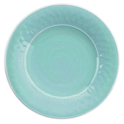 Purely Home Crackle Turquoise Melamine Dinner Plates - Set of 2