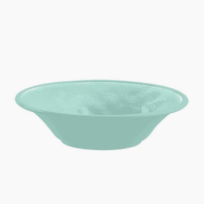 Purely Home Crackle Turquoise Melamine Low Bowls - Set of 6