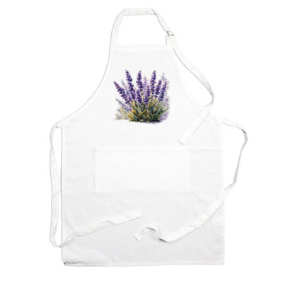 Purely Home  Garden Flowers Lavender Apron - Floral Gifts for Her - Cooking & Baking