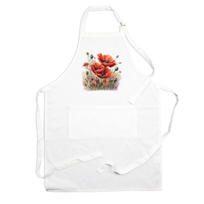 Purely Home  Garden Flowers Poppies Apron - Floral Gifts for Her - Cooking & Baking