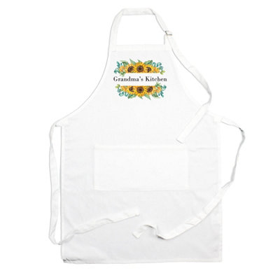 Purely Home Grandmas Kitchen Apron - Sunflower Cooking & Baking Gift for Grandma