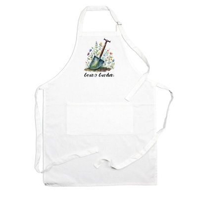 Purely Home Grans Apron - Gardening Gift Apron - Adjustable Ties/Pocket Present for Gran