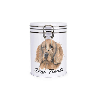 Purely Home Irish Setter Dog Treats Canister by Rhiannon Chauncey - Metal Clip Lid Food Storage Jar For Pet Food 700ml