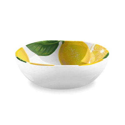 Purely Home Lemon Fresh Melamine Low Bowls - Set of 6