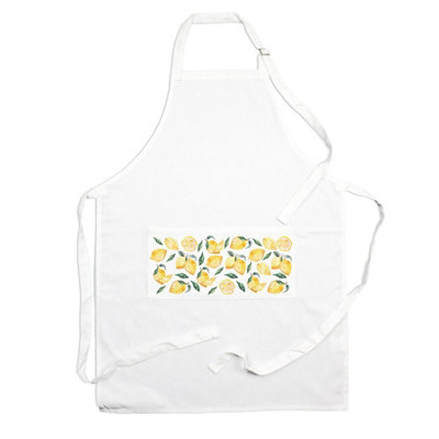 Purely Home Lemons Fruit Apron - Kitchen Cooking & Baking Apron with Adjustable Neck