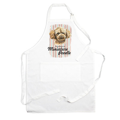 Purely Home Miniature Poodle Apron - Novelty Kitchen Gift for Dog Lovers