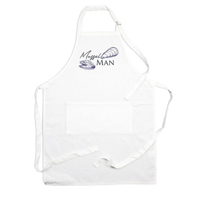 Purely Home Mussel Man Apron - Novelty Seafood Kitchen Gifts for Him/Father's Day