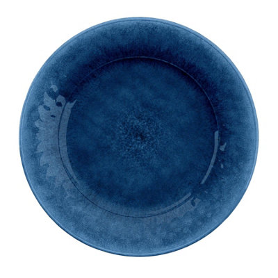 Purely Home Potters Reactive Glaze Indigo Melamine Dinner Plates - Set of 5