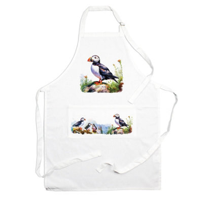 Purely Home Puffins Apron - Coastal Sea Birds Cooking & Baking Gift