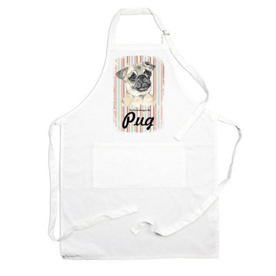 Purely Home Pug Apron - Novelty Kitchen Gift for Dog Lovers