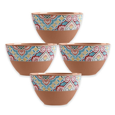 Purely Home Rio Medallion Outdoor/BBQ/Picnic - Melamine Salad Serving Set & Tray