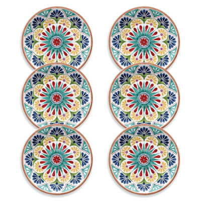 Purely Home Rio Medallion Melamine Dinner Plates - Set of 6