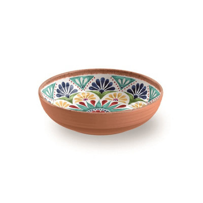 Purely Home Rio Medallion Servierschale Oval - Melamin Für Outdoor, 33x22,5 Cm, Terrakotta