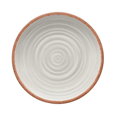 Purely Home Rustic Swirl Ivory Melamine Dinner Plates - Set of 5