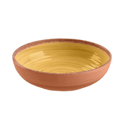 Purely Home Rustic Swirl Yellow Melamine Bowls - Set of 2
