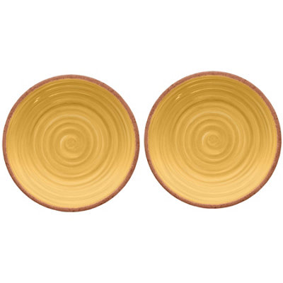 Purely Home Rustic Swirl Yellow Melamine Side Plates - Set of 2