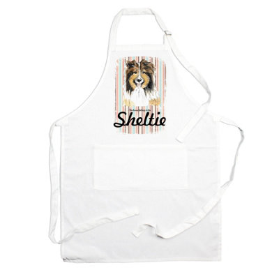 Purely Home Sheltie Apron - This House Belongs to the Dog - Cooking & Baking Gift