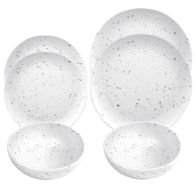 Purely Home Terrazzo Melamine 6 Piece Outdoor Dinnerware Set for 2 - 3