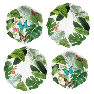 Purely Home Tropical Floral 12 Piece Dinner & Side Plates