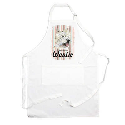 Purely Home Westie Apron - Novelty Kitchen Gift for Dog Lovers