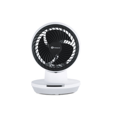 PureMate 8 Inch Air Circulator Fan with Oscillation and Timer  Black