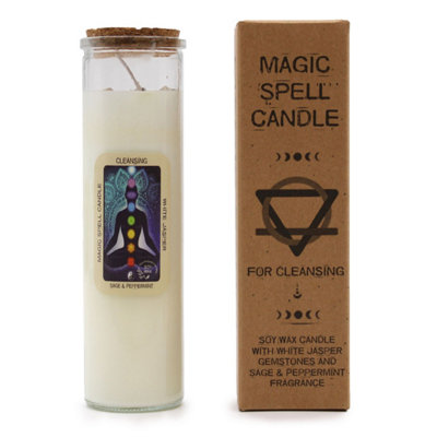 Purifying Magic Spell Candle with Gemstones