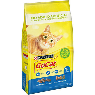 Purina Go Cat Comp Vitality Plus Tuna, Herring, & Veg Adult Cat Food 10kg