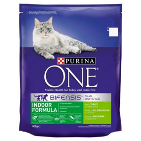 Purina One Indoor Rich In Turkey & Whole Grains 800g (Pack of 4)