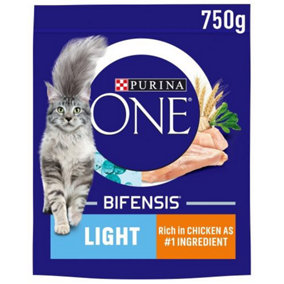 Purina One Light Adult Dry Cat Food Chicken 750g (Pack of 4)