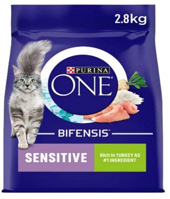 Purina One Sensitive Dry Cat Food With Turkey & Rice 2.8kg