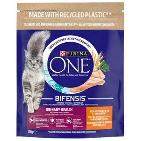 Purina One Urinary Health Adult Dry Cat Food Chicken 750g (Pack of 4)